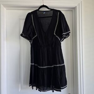 Old Navy Black Dress with White Accents